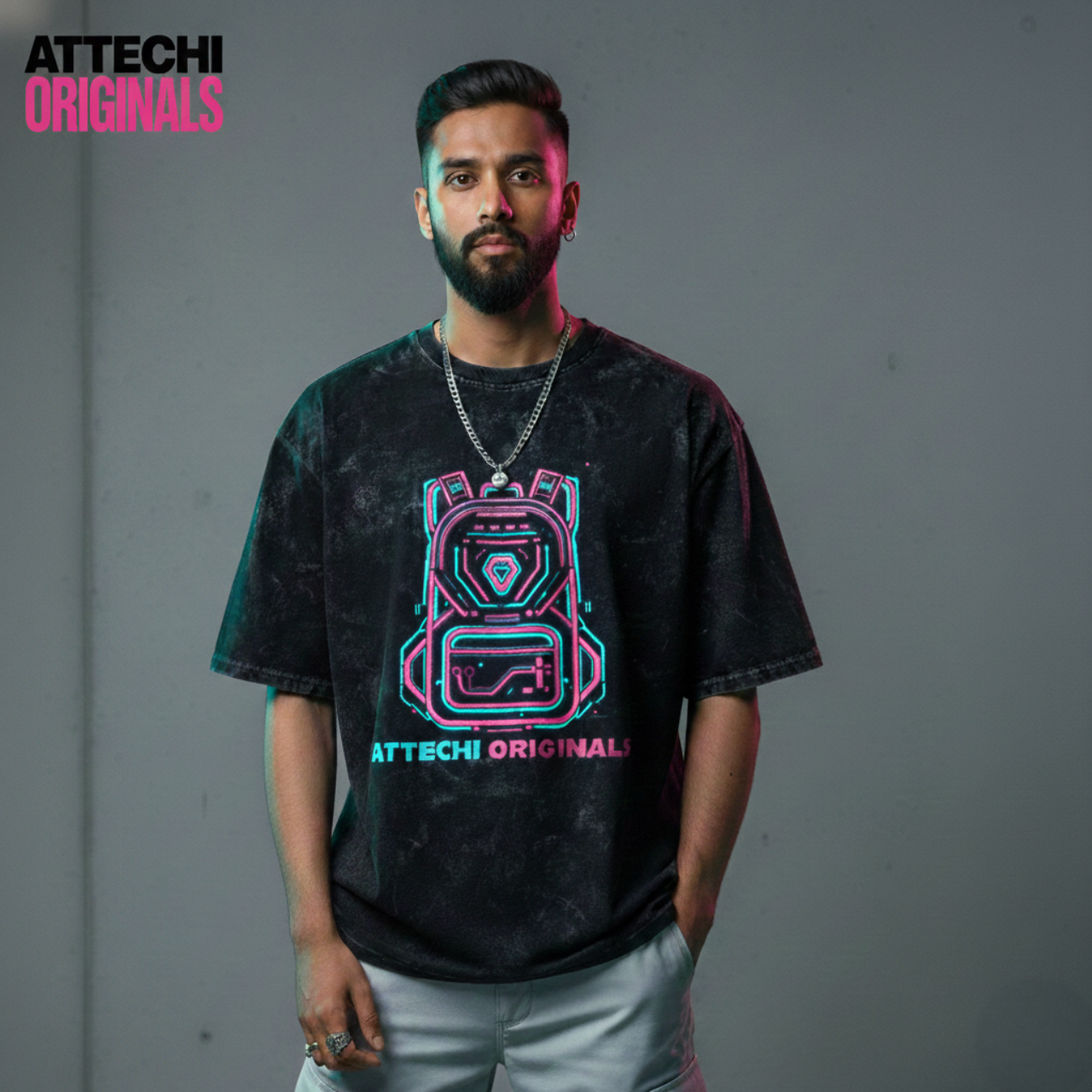URBANBAG : Unisex Acid Washed Oversized Tee