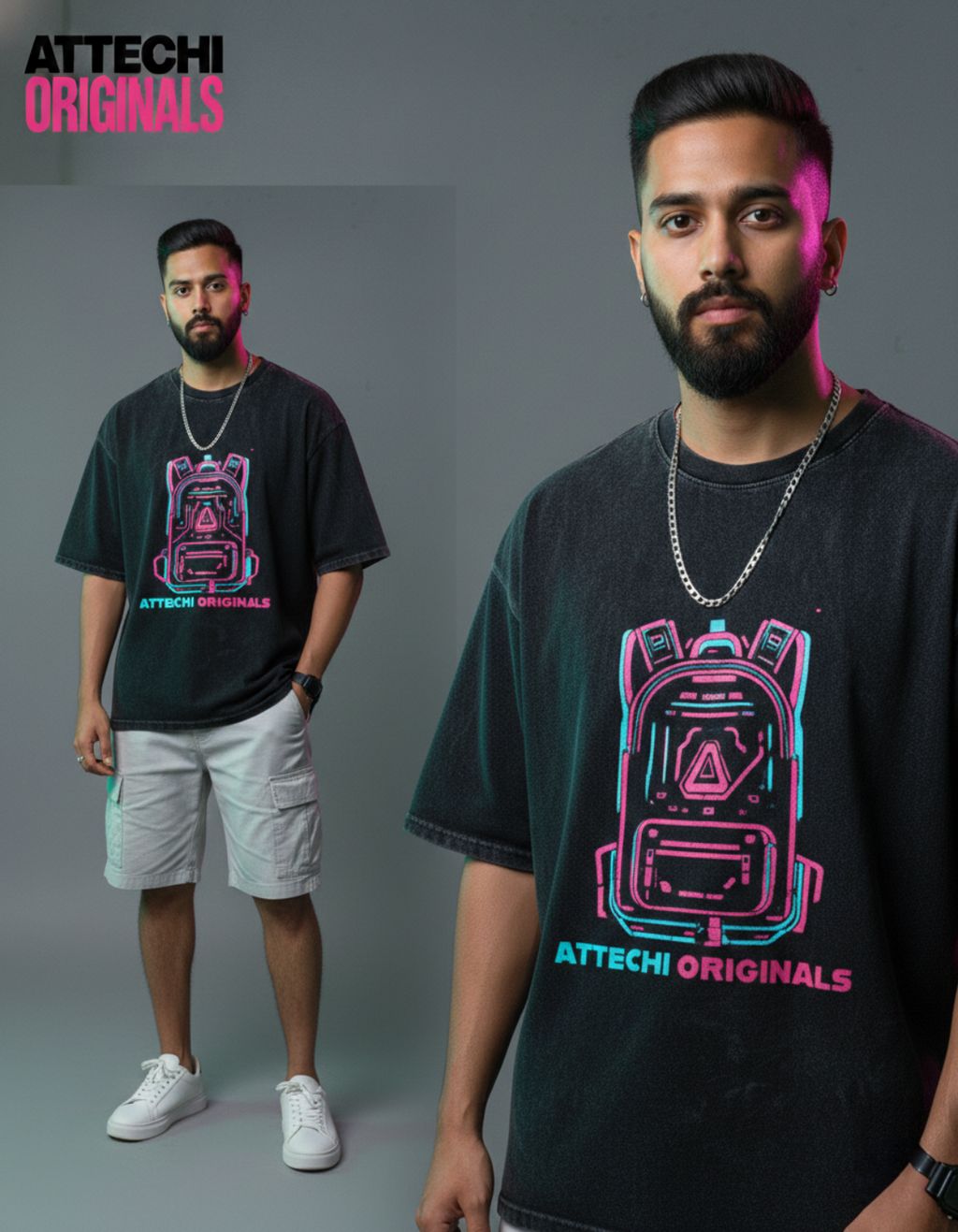 URBANBAG : Unisex Acid Washed Oversized Tee